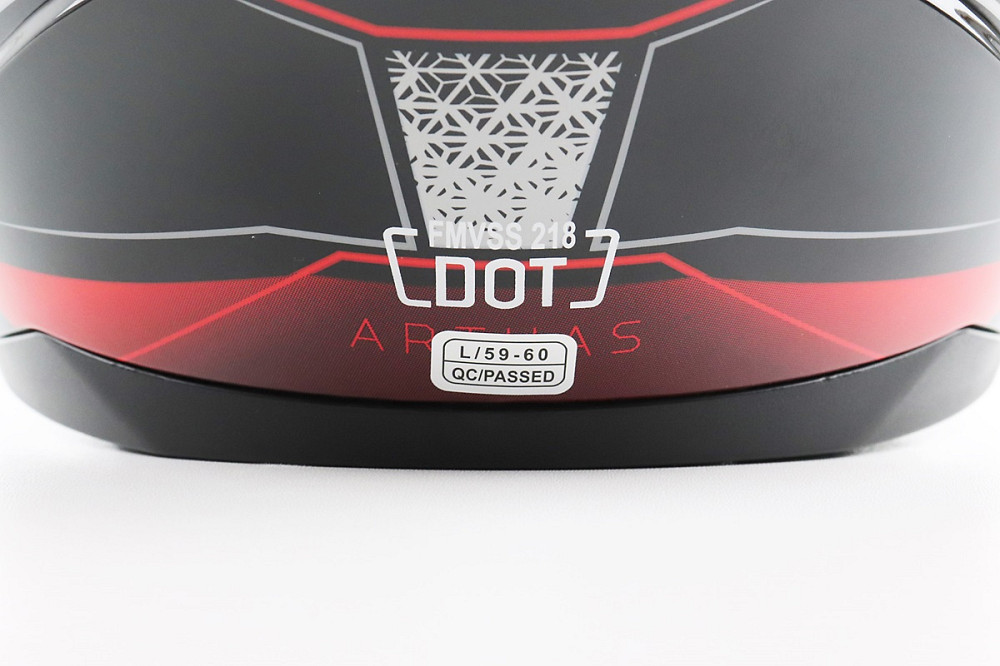 Шолом інтеграл, закритий (сертифікація DOT)+відкидні окуляри BLD-M67 L (59-60см), ЧОРНИЙ/ЧЕРВОНО-СІРИЙ Київ - фото 8