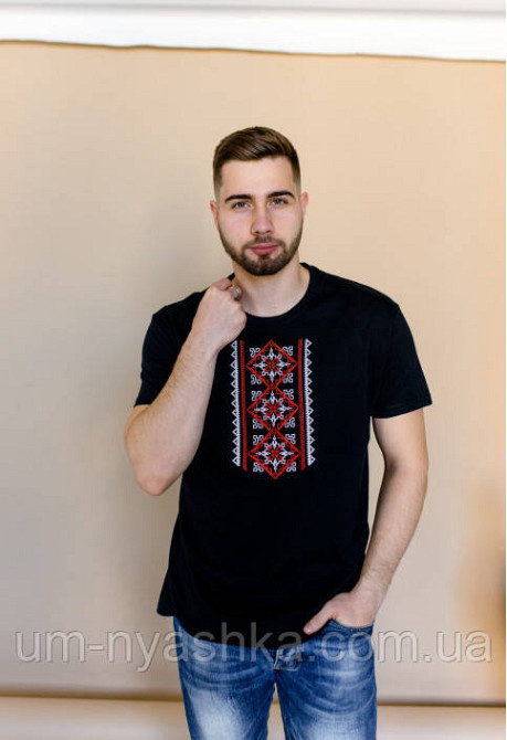 Мужская вышиванка с коротким рукавом футболка вышиванка Оберег Кривой Рог - изображение 1