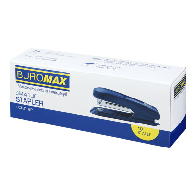 Степлер Buromax пластиковый, 15 листов, (скобы №10), 111 х 28 х 43 мм, синий (BM.4100-02) Винница - изображение 5