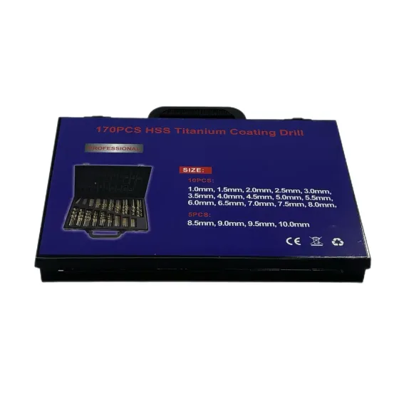 Свердла Tagred HSS-TiN – набір 170 шт, по сталі, титанове покриття Львів