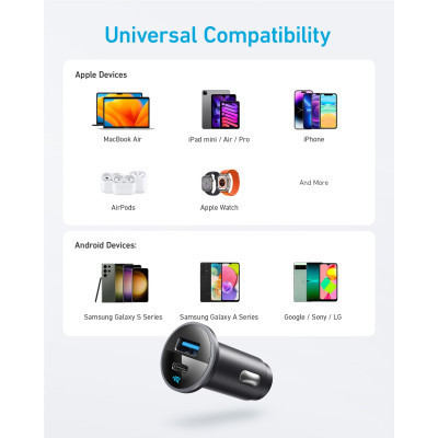 Зарядний пристрій Anker PowerDrive 323 30W PD + 22.5W USB-A Black (A2735G11) Вінниця - фото 4