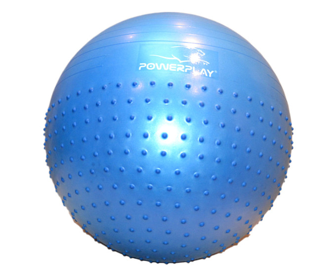 М'яч для фітнесу (фітбол) напівмасажний PowerPlay 4003 Ø65 cm Gymball Синій + помпа Кам'янське - фото 4