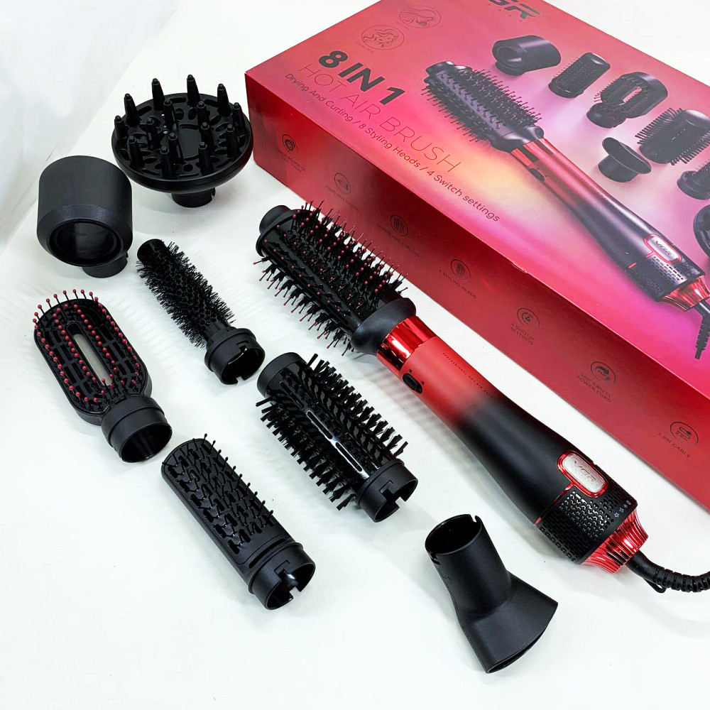 Функциональный профессиональный фен VGR 8 в 1 V-488, Фен-щетки стайлеры, Фен-браш для укладки NO-40 Львов - изображение 2