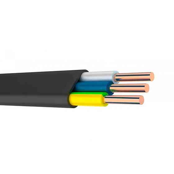 Кабель силовий мідний ЗЗКМ ВВГ-П нг 3x1.5 чорний не поширює горіння (1 метр) Київ