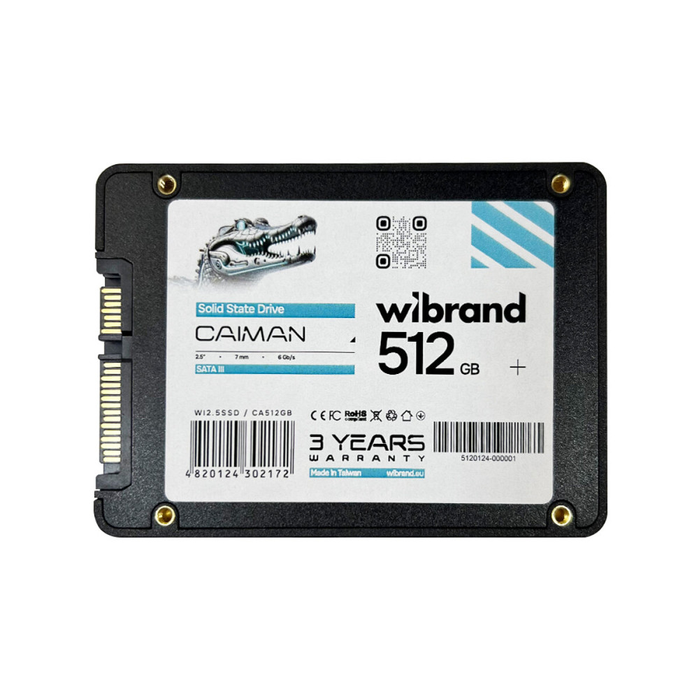 SSD Wibrand Caiman 512GB 2.5" 7mm SATAIII Bulk (WI2.5SSD/CA512GB) Киев - изображение 2