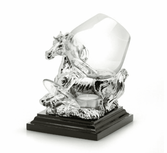 Келих з підігрівом для коньяку “Кінь” 500 мл срібло, кришталь Рівне