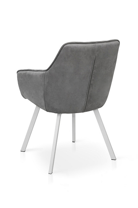 Крісло Тандем, білий/ велюр світл-сірий Киев - изображение 5