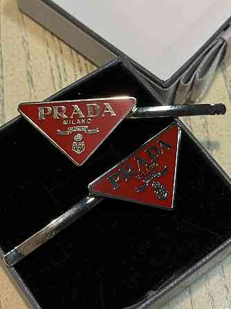 Шпилька "невидимка для волосся трикутник Прада Prada червона Одеса