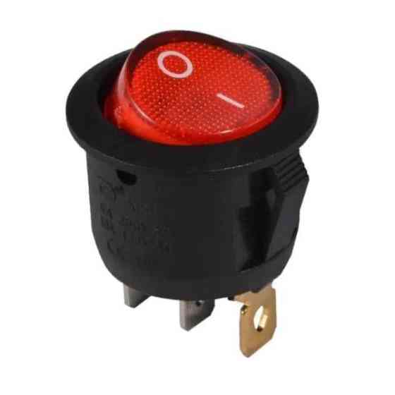 Кнопка кругла червона на 3 контакти (латунь) Харків