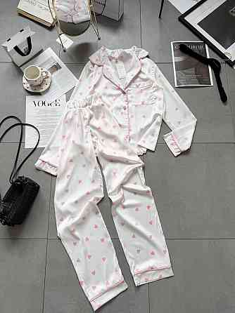 Женская стильная домашняя повседневная пижама шелк Одесса