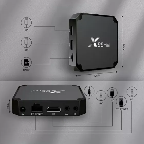 Смарт ТВ приставка X96 mini 2023 S905W2 2/16 Гб Smart TV Box Android 11 Андроїд ТВ бокс Київ