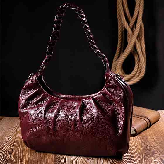 Красива сумка жіноча багет KARYA 20839 шкіряна Бордовий Київ