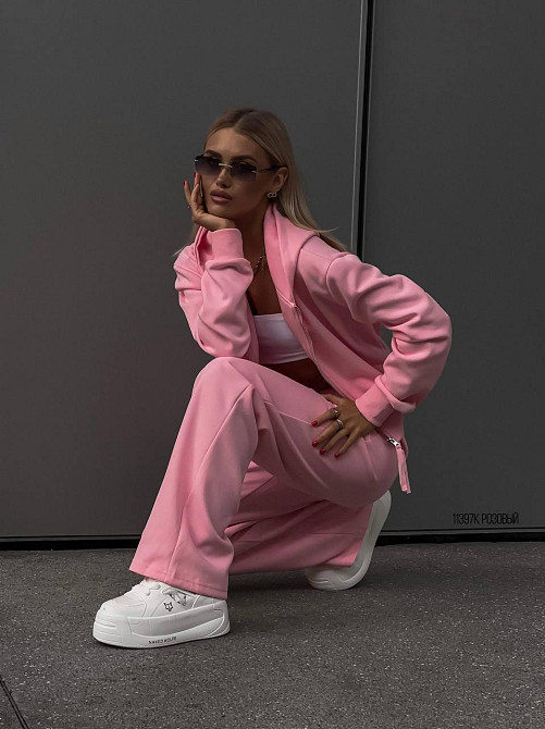 Жіночий стильний повсякденний костюм двійка турецька двохнитка Одеса - фото 5