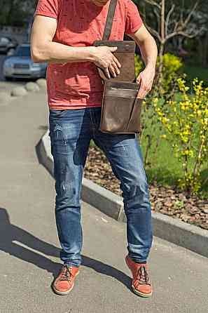 Сумка SHVIGEL 00998 з вінтажної шкіри Коричнева Київ