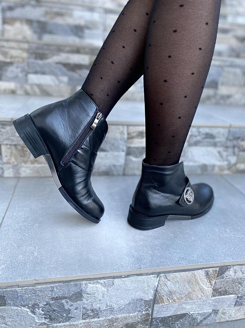 Жіночі черевики D and V чорні натуральна шкіра 36р.37р.39р. (2130) Коломия - фото 5