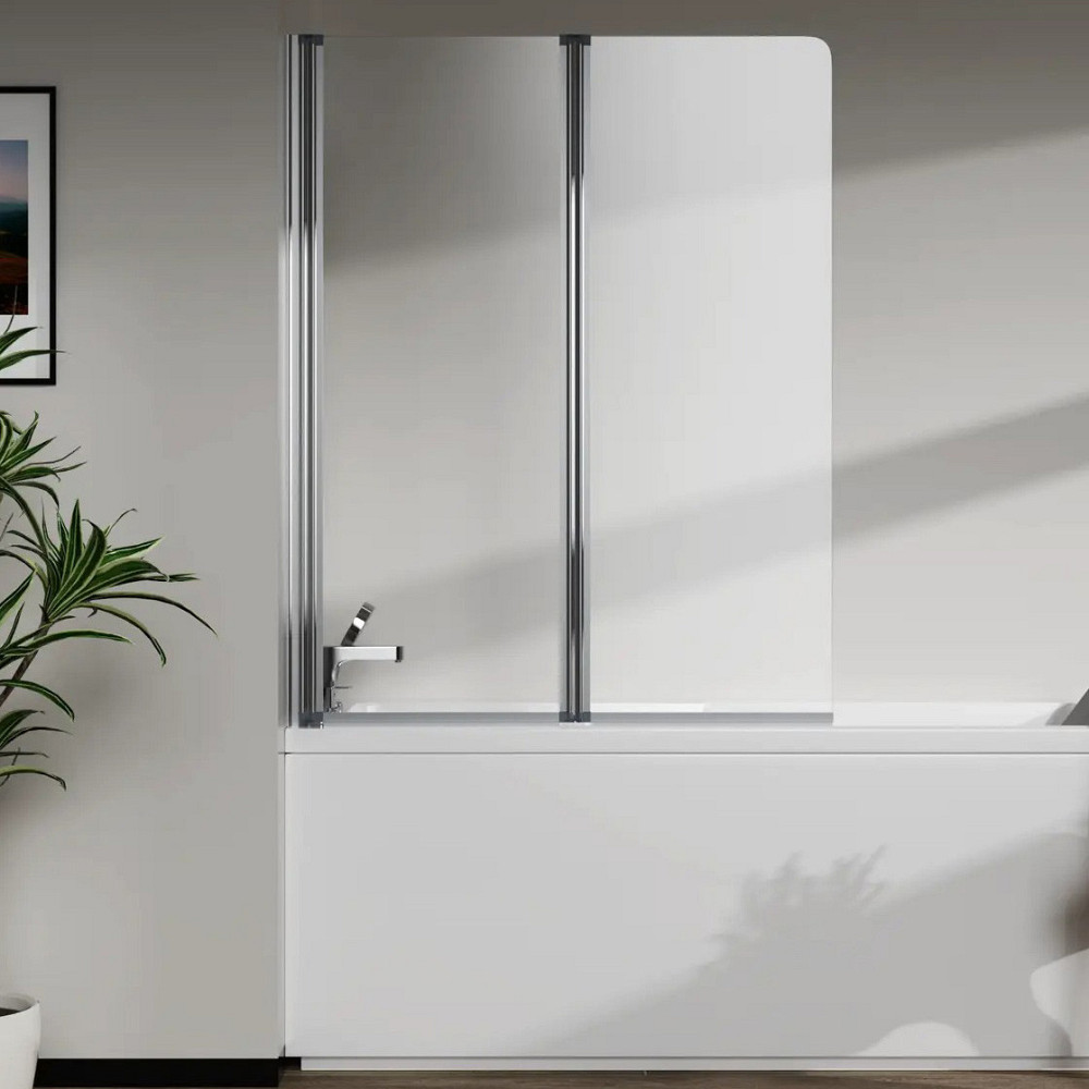 Скляна шторка для ванни AVKO Glass RDY19 100x140 Silver перегородка для ванної Київ - фото 2