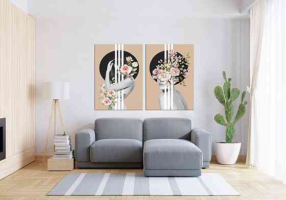 Модульная картина в гостиную / спальню   Дівчина в квітах  TLV-2_059 120х170 см Київ