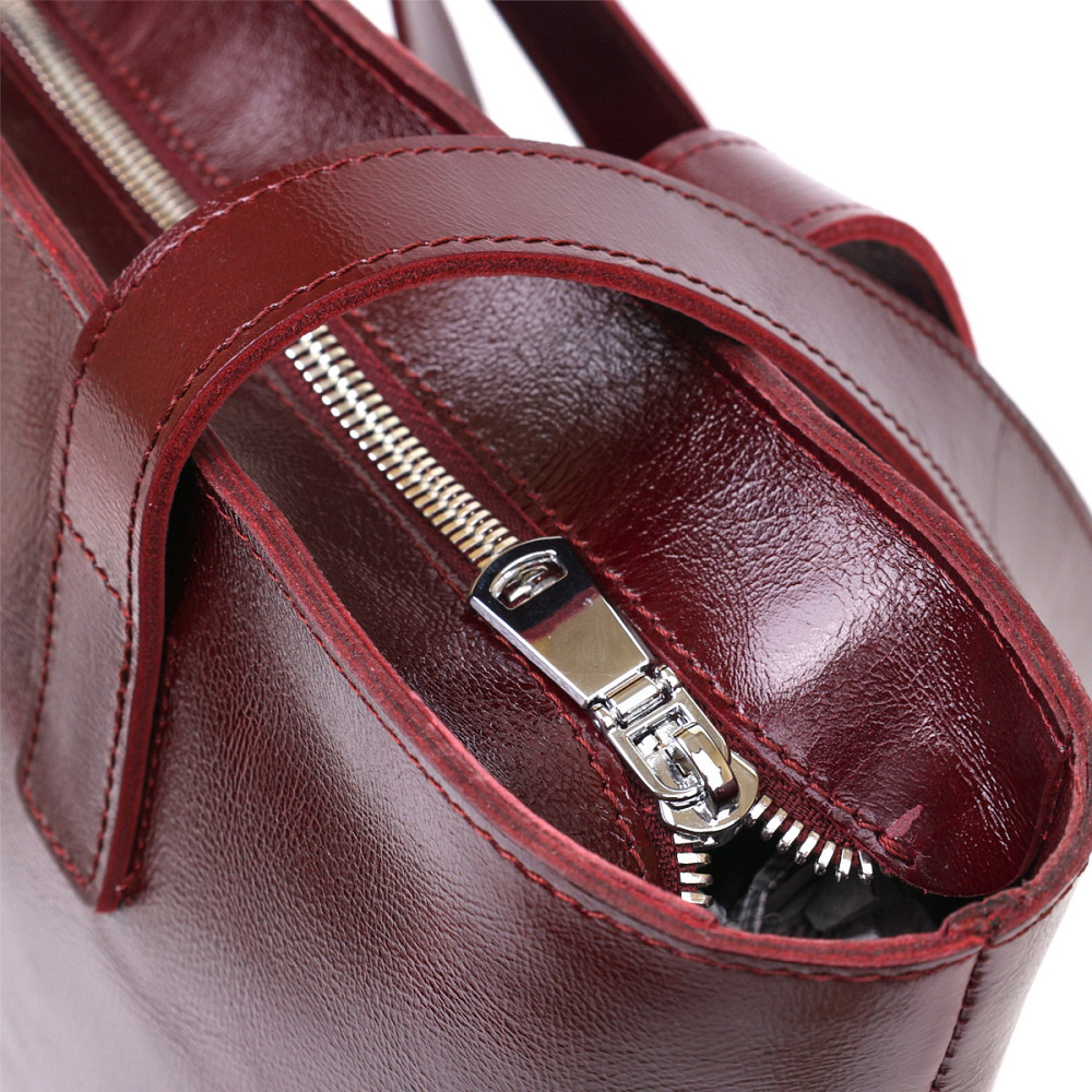 Стильна жіноча сумка-шоппер Shvigel 16368 Бордовий Київ - фото 5