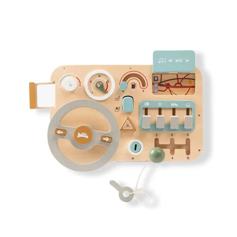 Сенсорная игрушка Монтессори машинка с колесом, кнопками и разными интерактивными деталями Каменец-Подольский - изображение 1