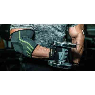 Фіксатор ліктя MadMax MFA-283 3D Compressive elbow support Dark grey/Neon green S (MFA-283_S) Вінниця