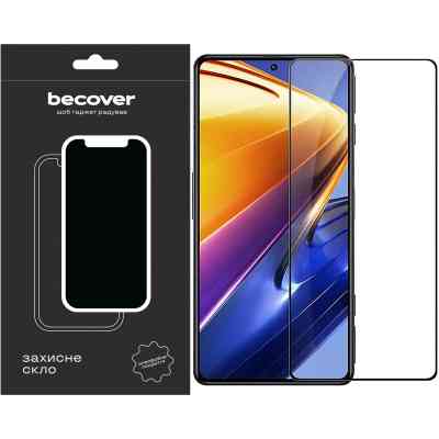 Стекло защитное BeCover Poco F4 Black (709274) Винница