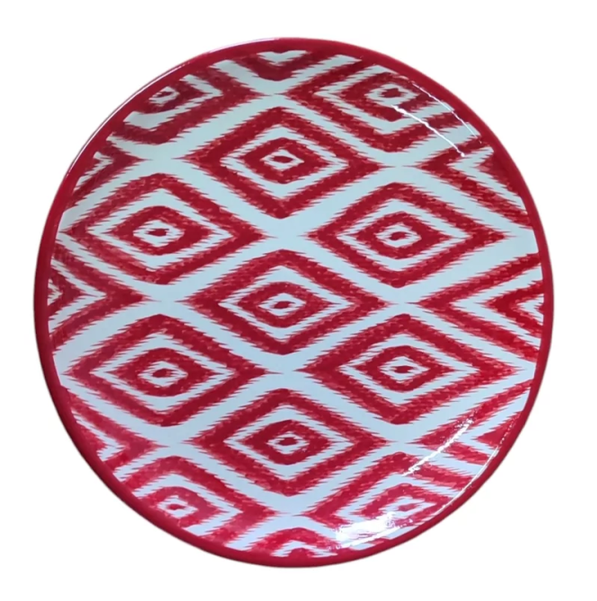 Ляган тарелка ручной работы 32см с красным рисунком Винница - изображение 1