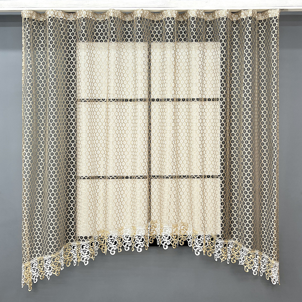 Кухонна арка VR-Textil № 000к сітка з макраме бежевий 270х160 см (51-270) Київ - фото 1