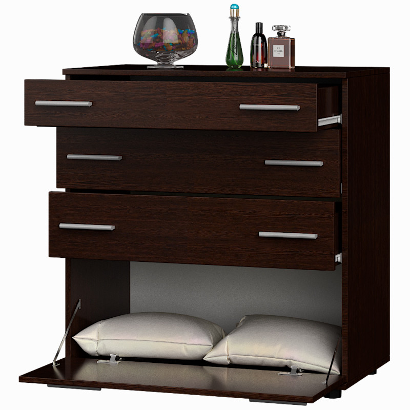 Комод для постельного белья Эверест К-2 80х45х85 венге темный (телескопы) (DTM-2450) Львов - изображение 2
