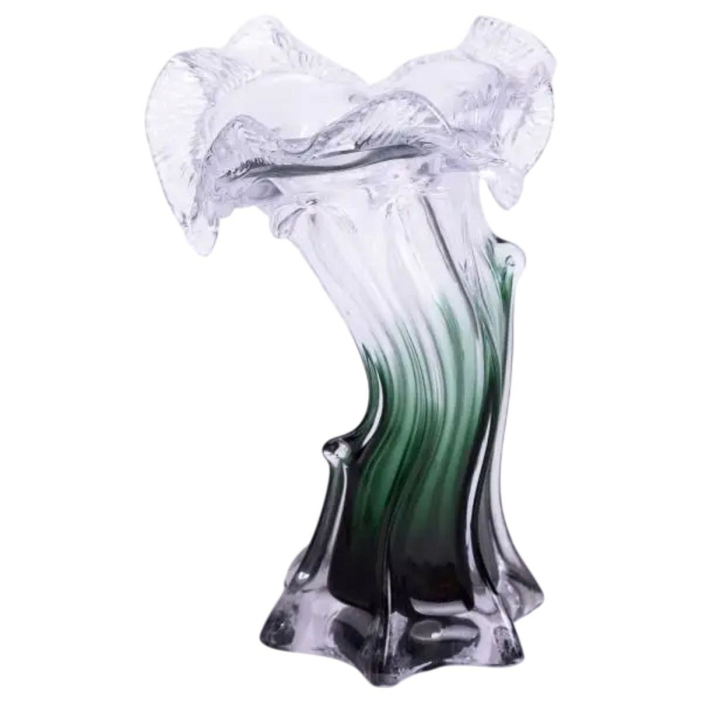 Yiwu Декоративна скляна ваза для квітів 20 см фігурна ваза 125 мл Зелена HP-9-2 Коломия - фото 1