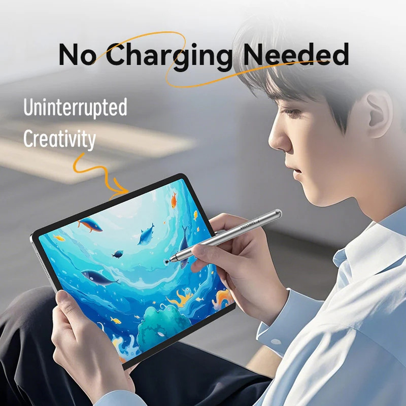 Стилус - ручка для ємнісних екранів 2-в-1 Stylus Pen Gray Aluminum Alloy Type Vention Винница - изображение 6