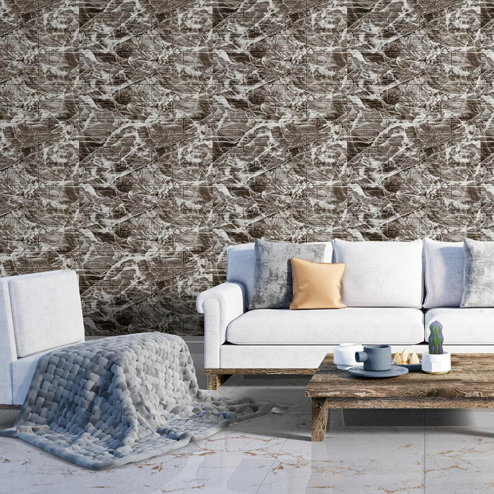 Самоклеящаяся декоративная 3D панель Камень серый рваный кирпич 700х770х3мм (158) SW-00000487 Днепр - изображение 5