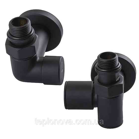 Набор Кран вентильный угловой с американкой SOLOMON LUX 1/2″  7777 TEN (2шт.) BLACK  (1уп) Черновцы
