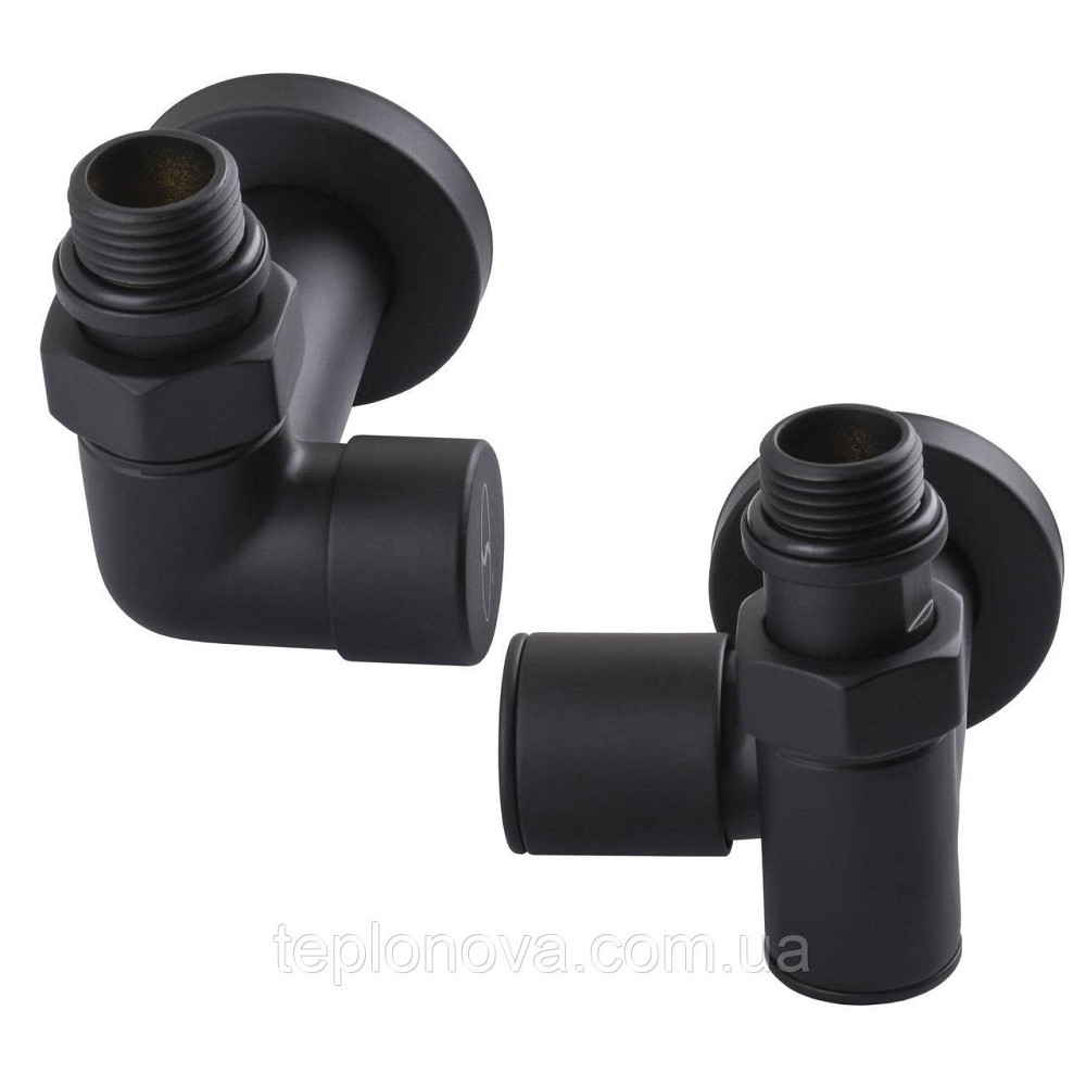 Набір Кран вентильний кутовий з американкою SOLOMON LUX 1/2" 7777 TEN (2 шт.) BLACK  (1уп) Чернівці - фото 2