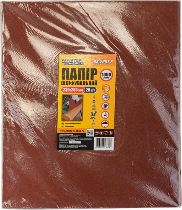 MASTERTOOL Папір шліфувальний водостійкий MASTERTOOL Р1000 230×280 мм 20 шт 08-2681-Р Коломия - фото 2