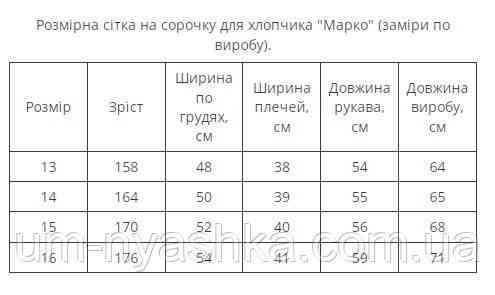 Вишиванка для хлопчика "Устим" підліткова синя 158-176 Кривий Ріг