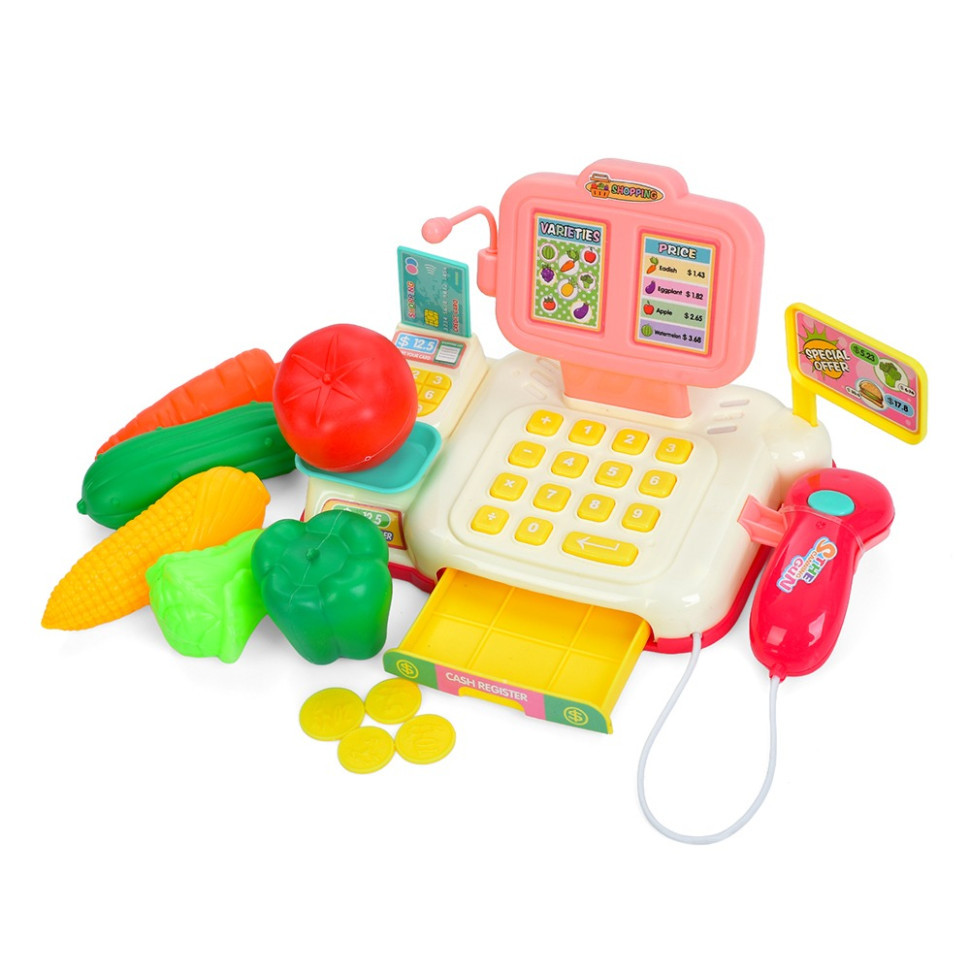 Дитячий ігровий касовий апарат 682-2A-2B(Pink) сканер, гроші, продукти Вінниця - фото 1