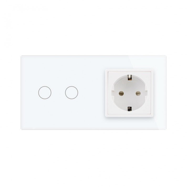 Розумний сенсорний ZigBee вимикач 2 сенсора 1 розетка Livolo білий скло (VL-C702Z/C7C1EU-11) Коломыя - изображение 5