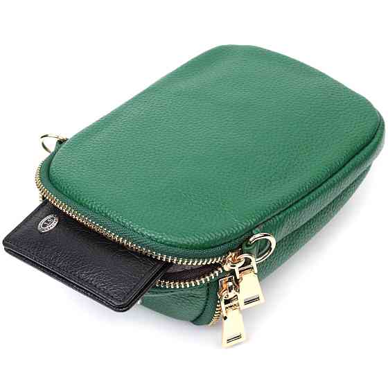 Интересная сумка для женщин из мягкой натуральной кожи Зеленая (Vintage) Киев