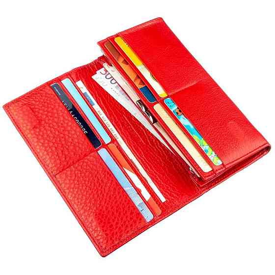 Женский вместительный кошелек Красный (ST Leather) Киев