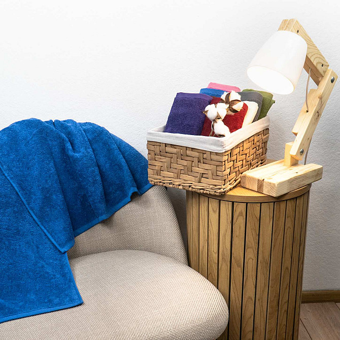 Набор махровых полотенец 3шт GM Textile 40х70см, 50х90см, 70х140см 400г/м2 (Синий) Сумы - изображение 2