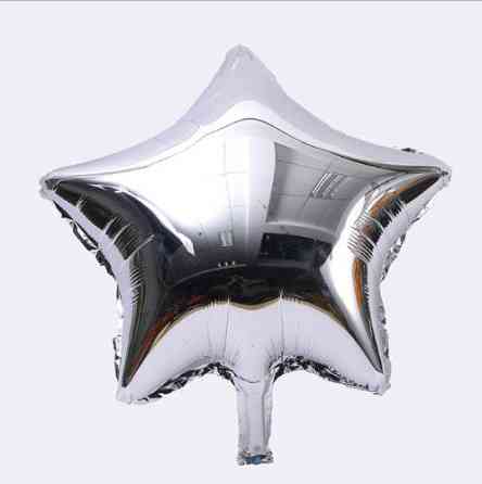 Шарик звездочка фольгированный 10 дюймов серебристый Киев