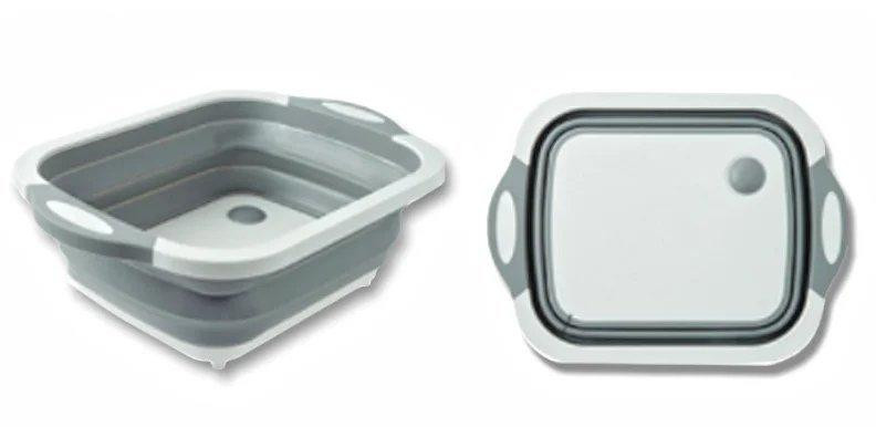 Складная доска для разделки,с миской 3 в 1 Chopping Board,Бело-серая SBR Киев - изображение 2