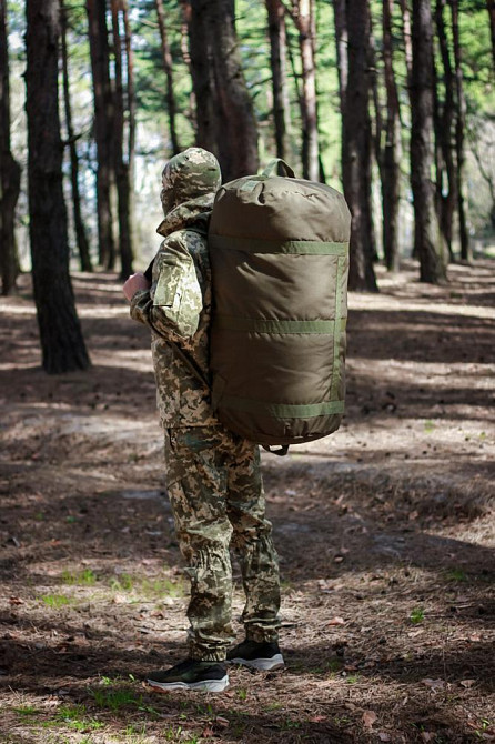 Армійська сумка-баул хакі 110 л військова водонепроникна міцна сумка для ЗСУ WASA Львів - фото 1