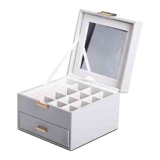 Двоярусна шкатулка для прикрас з еко-шкіри Київ