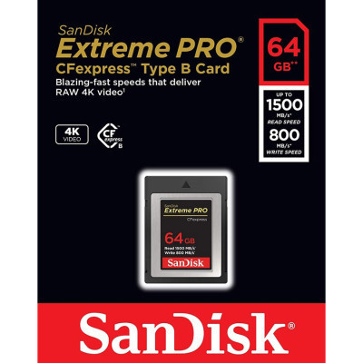 Карта памяти SanDisk 64GB CFexpress Extreme Pro (SDCFE-064G-GN4NN) Винница - изображение 4
