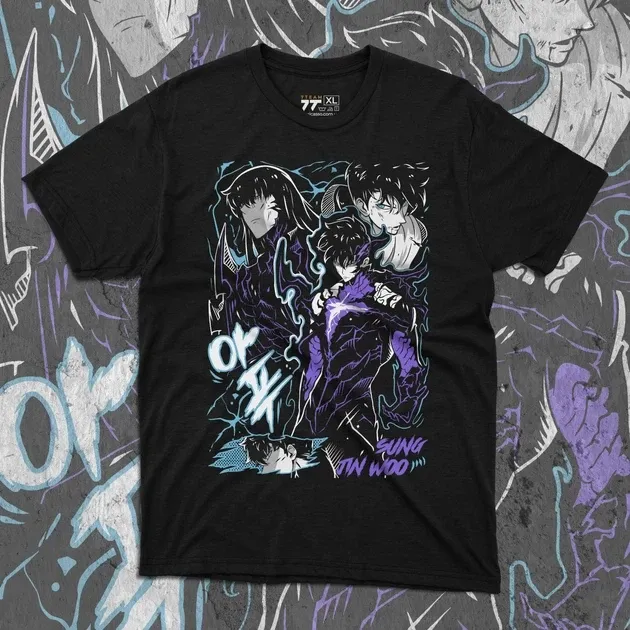 Футболка чоловіча з  принтом Solo Leveling Sung Jin-Woo 7 Розмір 48 Anime0922 Дніпро - фото 1