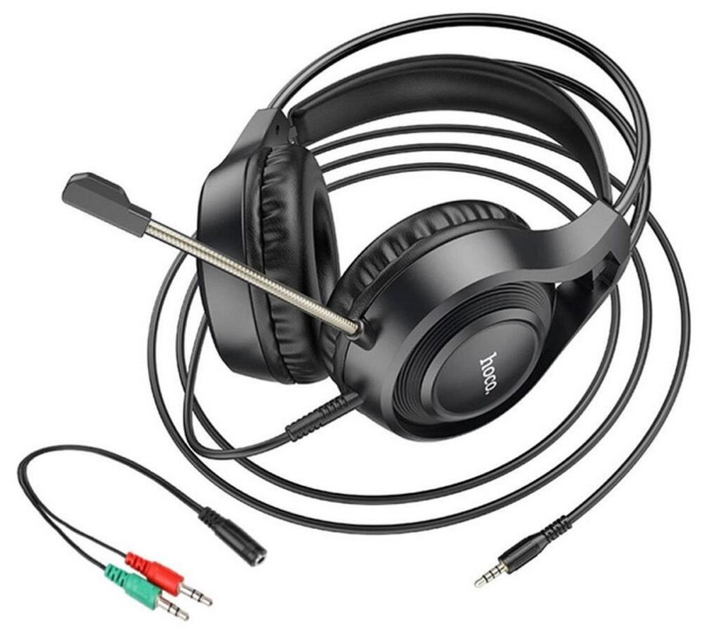 Игровые проводные наушники Hoco W106 Tiger с микрофоном (Черные) Винница - изображение 3