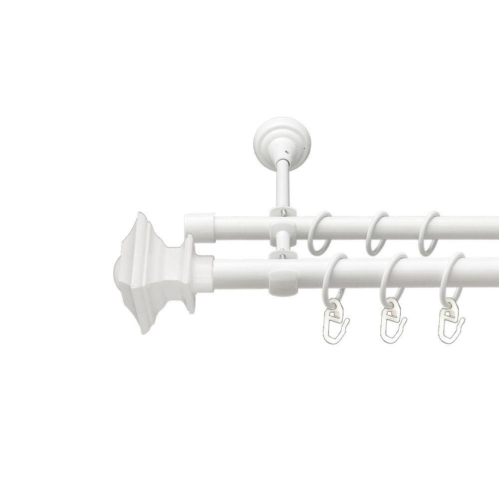 Карниз Orvit Борджеза металевий дворядний відкритий гладка труба кільце металеве Арктіс 19\16 мм 160 см (00-00021213) Львів - фото 1