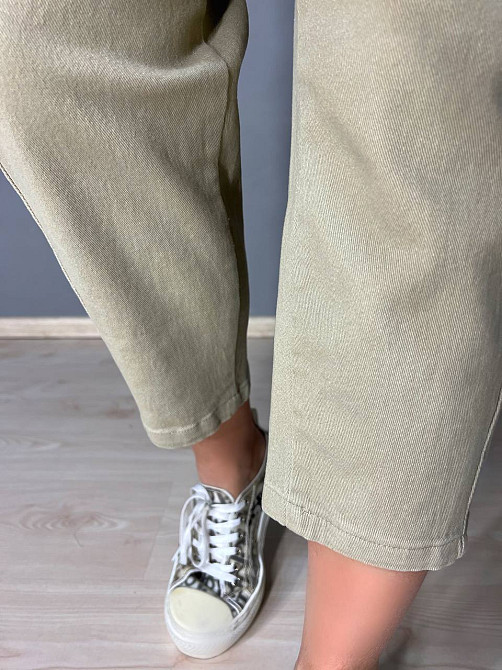 Джинси жіночі A-N 9962 MOM кюлоти укорочені резинка на таліі шнурок бежеві, бежевий, M, M, 76 см, 100 см Київ - фото 8