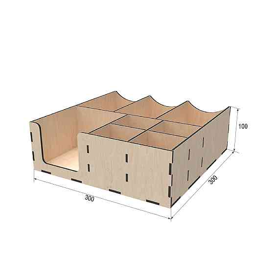 Органайзер EKOSTAR дерев'яний з отворами для кришок 30х30 Київ